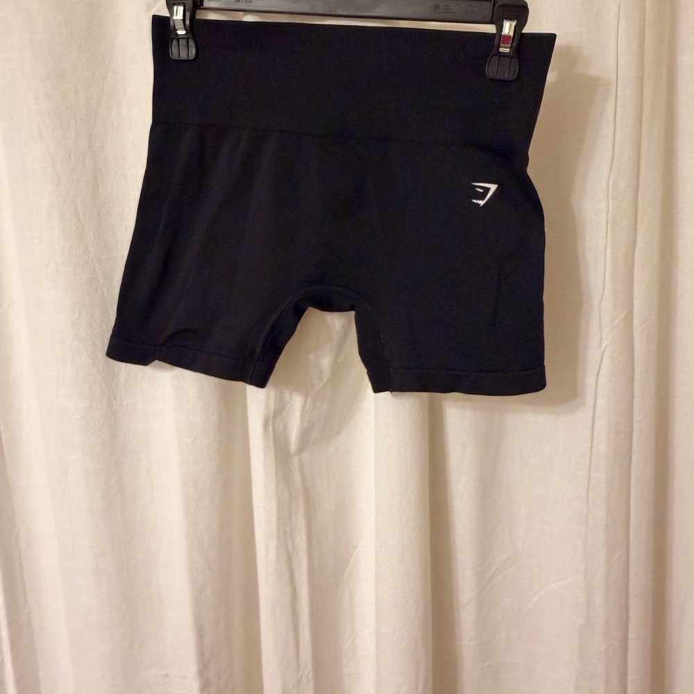 Gymshark Black High-Waisted Bike Shorts with Logo